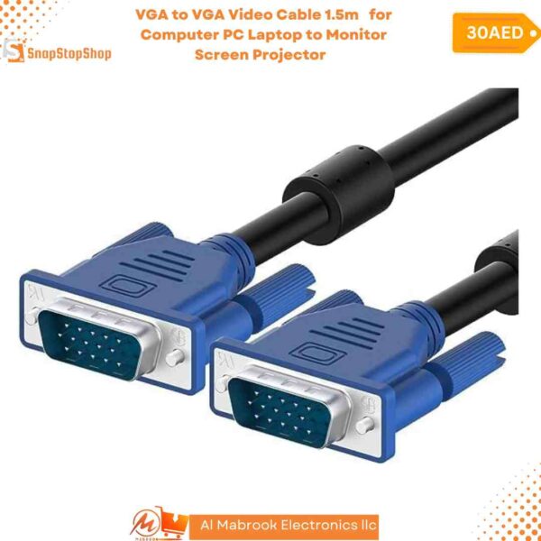 VGA to VGA Video Cable 1.5m  for Computer PC Laptop to Monitor Screen Projector with VGA Plug Port 